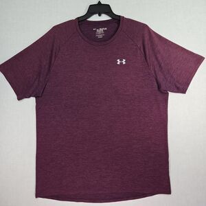 Under Armour Tech Tee HeatGear Loose Fit Short Sleeve Shirt Mens 2XL Tall Wine
